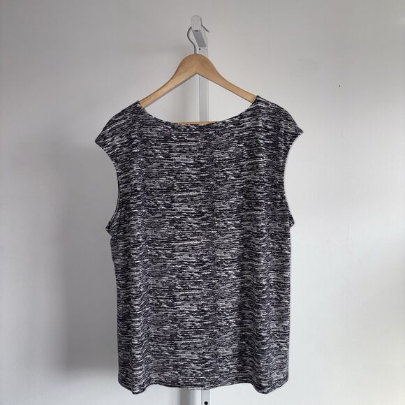 Calvin Klein Womens Black & White Sleeveless Tank Top Size 2X NWT Keyhole Neck - Picture 6 of 10